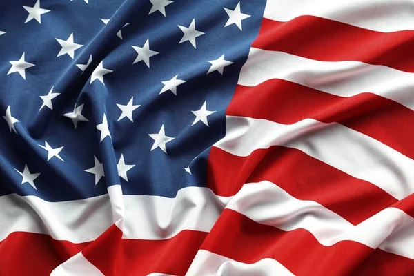 Primer Plano Bandera Estadounidense Ondulada —  Fotos de Stock