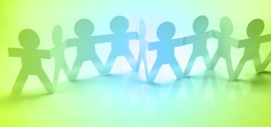 Kağıt zincire vurulan insanlar.