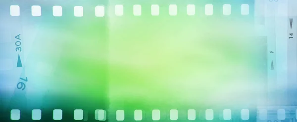 Blue Green Film Strip Negative Frames Background — Photo