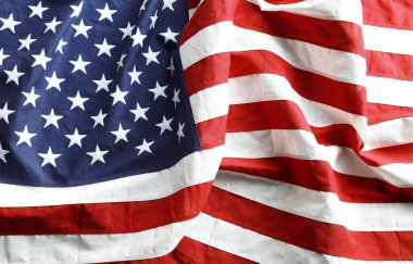 Dalgalanan Amerikan bayrağının yakın çekimi
