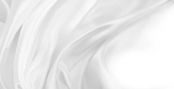 Wellenförmige Weiße Seidenstoff Textur Hintergrund Kopierschutz — Stockfoto