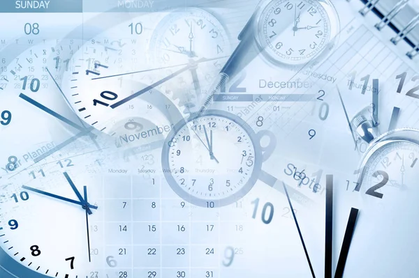 Rostos Relógio Calendários Compostos — Fotografia de Stock
