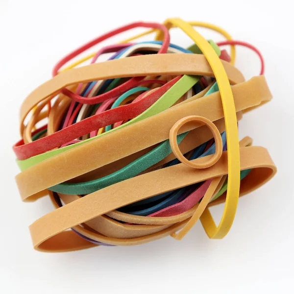Pile Assorted Rubber Bands Together — Stock Photo, Image