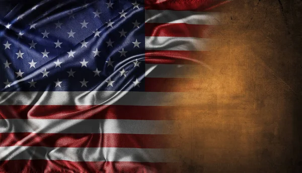 Americká Vlajka Hnědém Betonovém Pozadí — Stock fotografie