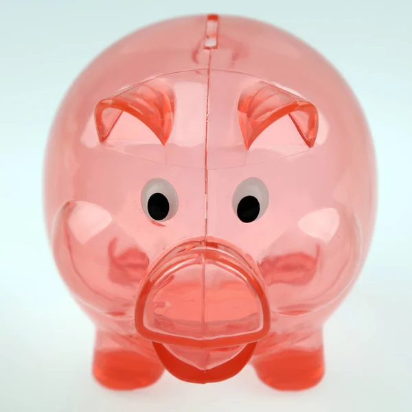 Empty Pink Plastic Piggy Bank — Stock Photo, Image