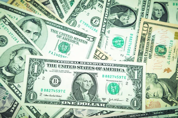 Збільшення Асортованих Американських Банкнот — стокове фото