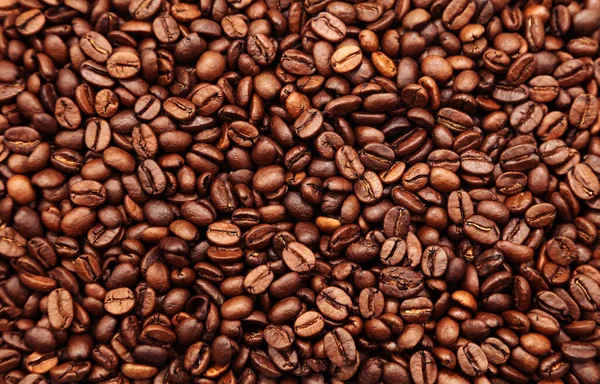 烘烤咖啡豆的特写背景 — 图库照片