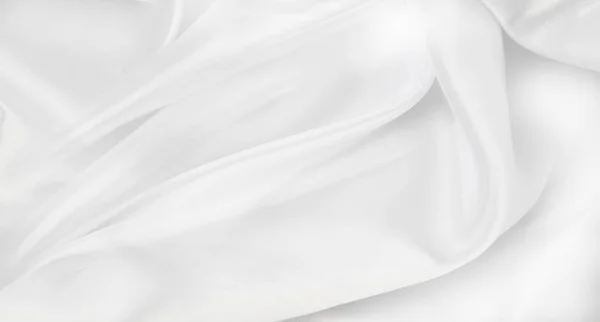 Rippled White Silk Fabric Texture Backgroun — Stok Foto