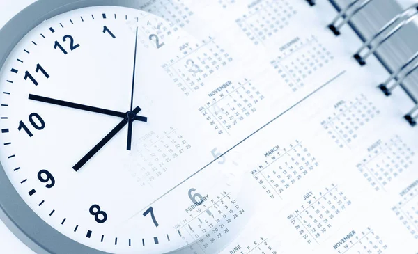 Clock Face Calendar Diary Composite — Stock Photo, Image