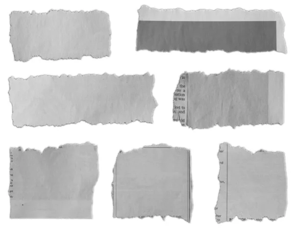 Seven Pieces Torn Paper Plain Background — Stock Photo, Image