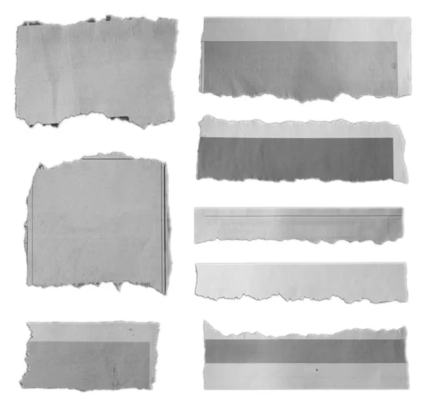 Eight Pieces Torn Paper Plain Background — Stock Photo, Image