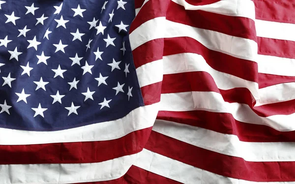 Primer Plano Bandera Estadounidense Ondulada — Foto de Stock
