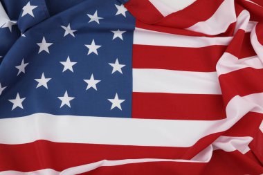 Dalgalanan Amerikan bayrağının yakın çekimi