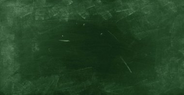 Yeşil karatahta arkaplanındaki tebeşir temizlendi