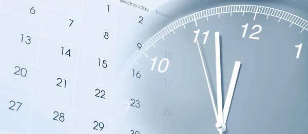 Klok Gezicht Kalender Samengesteld — Stockfoto