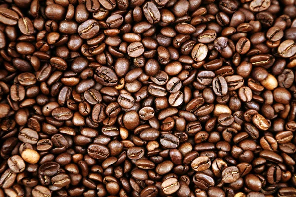 烘烤咖啡豆的特写背景 — 图库照片