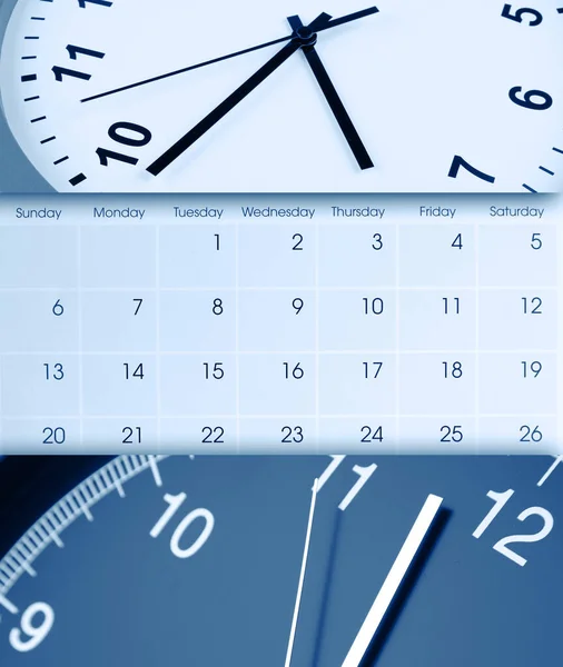 Clock faces and calendar composite