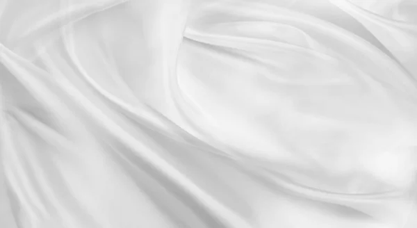 Tissu Soie Blanc Ondulé Texture Backgroun — Photo