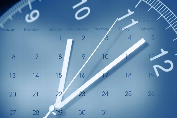 Clock Face Calendar Composite — Stock Photo, Image