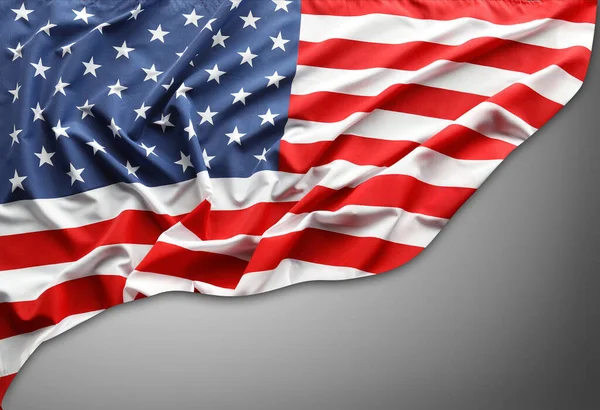Американский Флаг Сером Фоне — стоковое фото