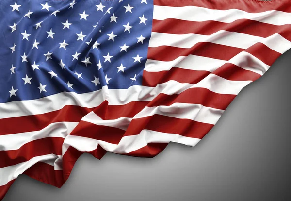 Bandiera Americana Sfondo Grigio — Foto Stock