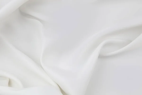 Tecido Seda Branco Ondulado Textura Backgroun — Fotografia de Stock