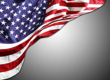 Gri arkaplanda Amerikan bayrağı