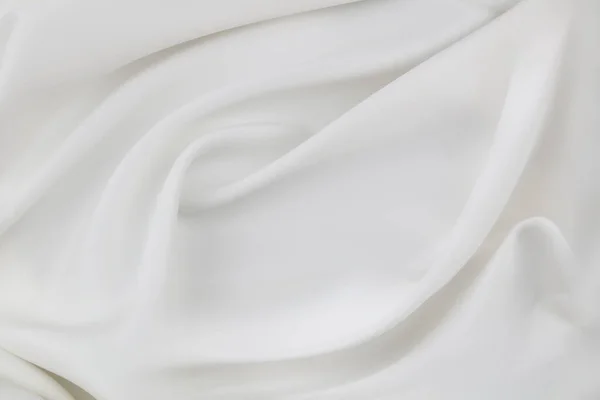 Gekräuselte Weiße Seide Textur Hintergrundfarbe — Stockfoto