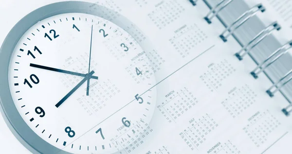 Clock Face Calendar Diary Composite — Stockfoto