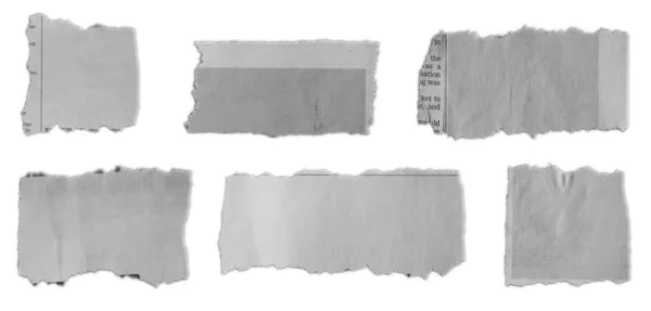 Five Pieces Torn Paper Plain Background — Stock Photo, Image