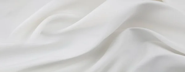 Tissu Soie Blanc Ondulé Texture Backgroun — Photo