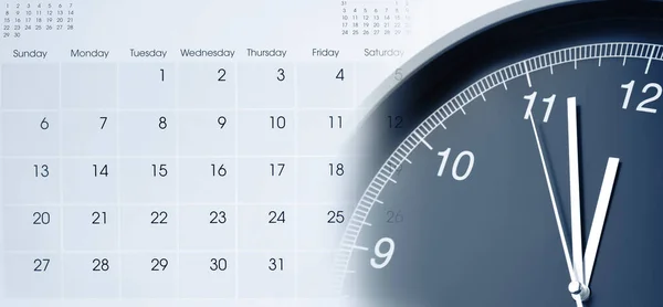 Clock Face Calendar Composite — Stock Photo, Image
