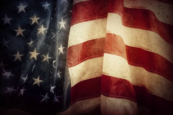 Grunge Amerikai Zászló Közelsége — Stock Fotó