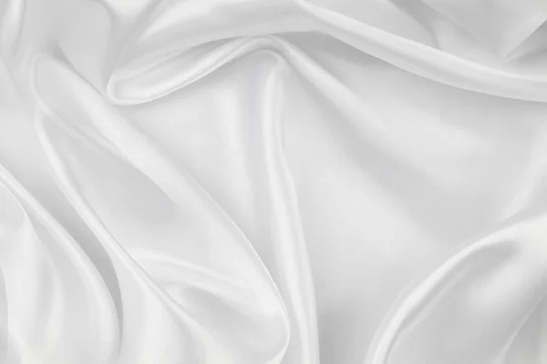 Rippled Witte Zijde Stof Textuur Backgroun — Stockfoto