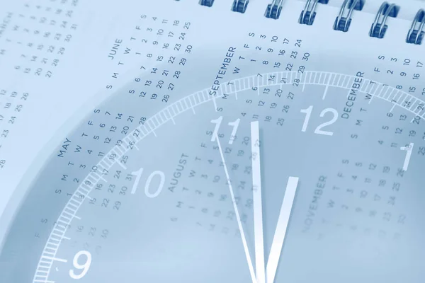 Clock Face Calendar Diary Composite — Stockfoto