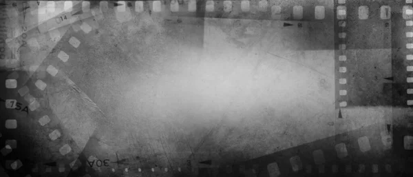 Filmnegativ Rahmt Grauen Hintergrund Ein Kopierraum — Stockfoto