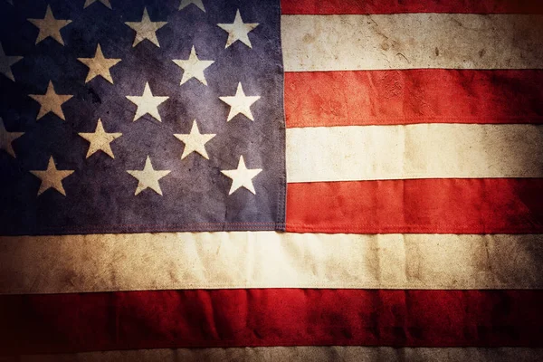 Крупный План Гранж Американского Флага — стоковое фото