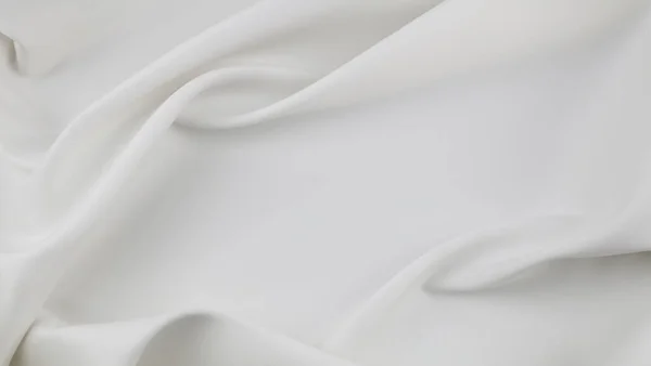 Rippled White Silk Fabric Texture Backgroun — Stock Photo, Image
