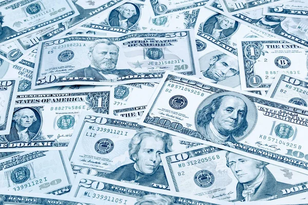 Close Assorted American Banknotes — Stock Photo, Image