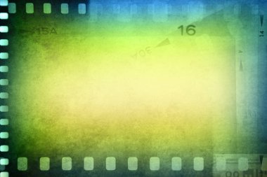 Blue green film strip negative frames background
