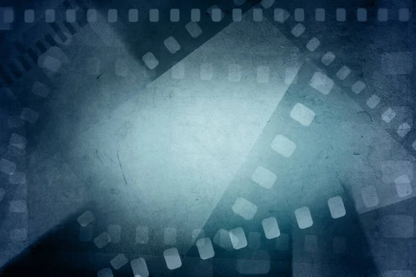 Niebieski Taśma Filmowa Negatywne Ramki Tło — Zdjęcie stockowe