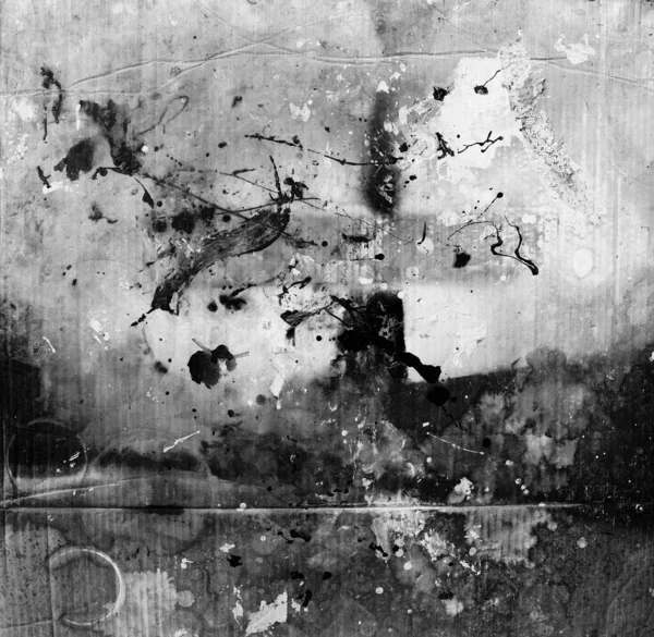 Splattered Black White Paint Abstract Grunge Background — Stock Photo, Image