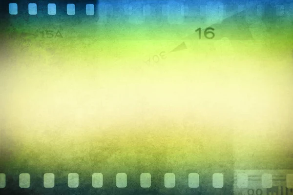 Blue Green Film Strip Negative Frames Background — ストック写真