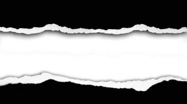 Düz arkaplanda yırtılmış siyah kağıt, kopyalamak için boşluk
