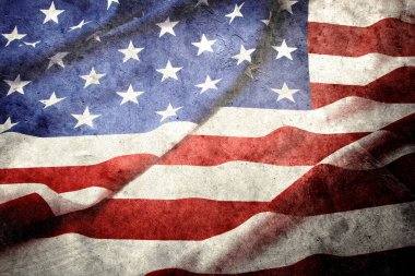 Grunge Amerikan bayrağına yakın plan