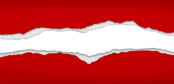 Loch Rotem Papier Auf Weißem Hintergrund Gerissen — Stockfoto