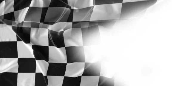 Checkered Black White Racing Flag White Background — Stock Photo, Image