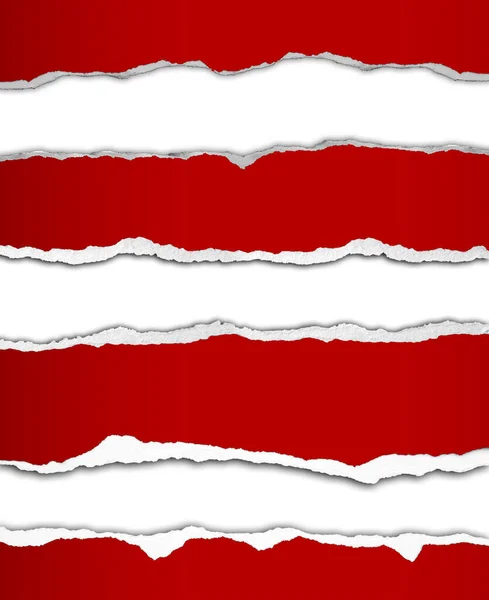 Красные Рваные Бумаги Белом Фоне — стоковое фото