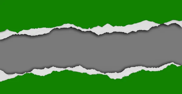 Gri Arkaplanda Yırtılmış Yeşil Kağıt — Stok fotoğraf
