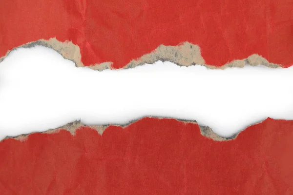 Lacune Dans Papier Rouge Déchiré Copier Spac — Photo